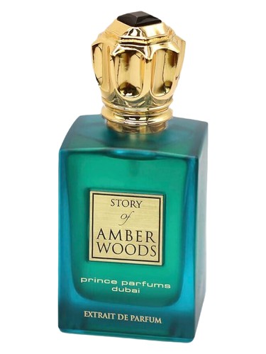 Frasco de The Story of Amber Woods, de Prince Parfums Dubai