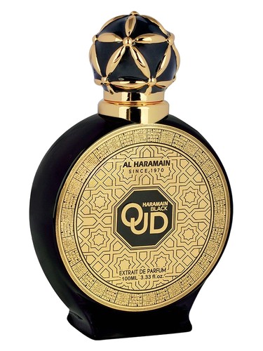 Frasco de Black Oud, de Al Haramain Perfumes