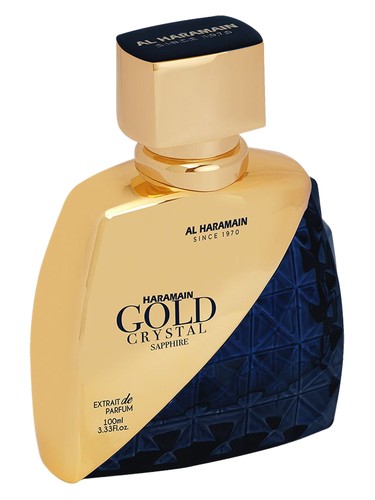 Frasco de Haramain Gold Crystal Sapphire, de Al Haramain Perfumes